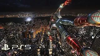 7 minutes and 45 seconds of nighttime free roam in Marvel's SpiderMan 2 [MCU IRON SPIDER SUIT]