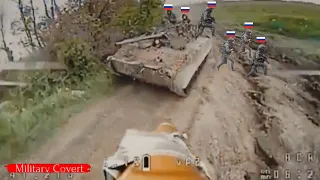 Horrible Footage!! RPG-7 Rockets Ukrainian drone destroyed tank & Russian Troops in precision attack