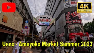 Tokyo Ueno AMEYOKO shopping - 4k Summer 2023 Walking Tour!