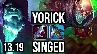 YORICK vs SINGED (TOP) | 300+ games, 5/1/0 | KR Master | 13.19