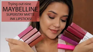 Trying out 9 Maybelline SuperStay Matte Ink Lipsticks!