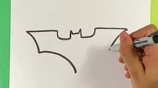 EASY How to Draw BATMAN LOGO