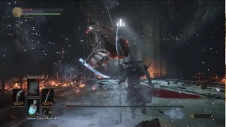 Sister Friede - NG+7, SL20. Gundyr's Halberd, Dagger and Great Machete.