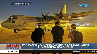 PAF plane carrying COVID-19 lab equipment drom China back in PHL