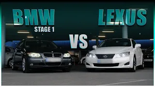 Lexus IS250 vs BMW E90 320D [Stage 1] [0-200kmh]