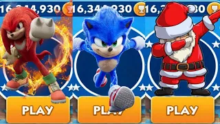 Sonic Dash - Hunter Knuckles VS Sonic VS Santa big _ Movie Sonic vs All Bosses Zazz Eggman