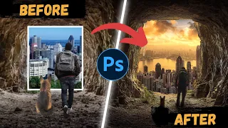 Blending Photos Together with Photoshop Manipulation | Time-lapse Tutorial