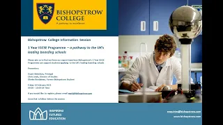 Bishopstrow College - 1 Year IGCSE Programme Information Session