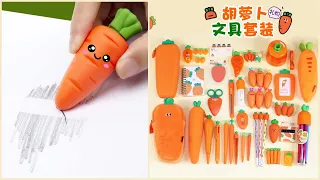 MY NEW CARROT SCHOOL SUPPLIES - ASMR - No Music #shorts #youtubeshorts