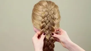 Косичка из пяти прядей. Обычный способ. Five strand braid