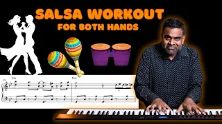 Salsa Piano Workout for BOTH Hands - LH Tresillo 💃🏽 & RH Melody 🕺🏽