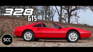 FERRARI 328 GTS Spider 1989 - V8 engine sound - Test drive in top gear | SCC TV