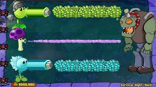 1 Peashooter vs 99 Scaredy-shroom vs Gargantuar Plants vs Zombies