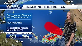 Tracking 2 tropical disturbances in the Atlantic