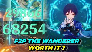 F2P Wanderer 4★ Weapon C0 Wanderer Quick Damage Showcase | Genshin Impact