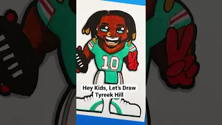 🏈 How to Draw Tyreek Hill for Kids - Miami Dolphins NFL Football (Short)