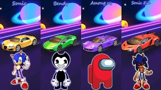 Sonic vs Bendy vs Among Us vs Sonic Exe - Beat Racing