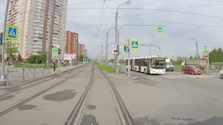 Saint Petersburg tram route 8. Cab view