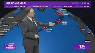 Tracking the Tropics: Hurricane Nigel strengthens into Category 2 storm