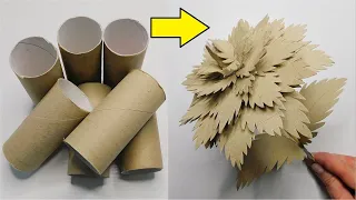 Tropical Flower Made of Toilet Paper Rolls / Fantastic Paper Craft Idea / Easy Summer DIY