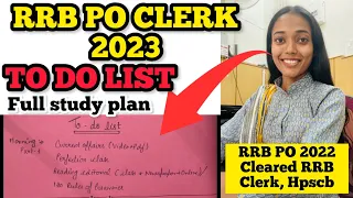 इस To do list से मैंने किया RRB PO Clear..30 day plan for RRB PO clerk 2023..RRB PO Clerk To do list