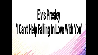 Elvis Presley- I Can't Help Falling In Love With You. I sing for Carlos Marín/Il Divo