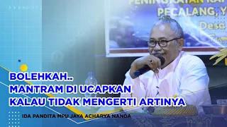 BOLEHKAH...MANTRAM DI UCAPKAN KALAU TIDAK MENGERTI ARTINYA || IDA PANDITA MPU JAYA ACHARYA NANDA