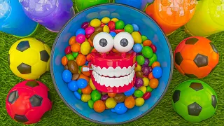 Satisfying Video | Glossy Skittles Mixing ASMR with Squishy Animals & Magic Slime M&M's Candy