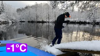 Winter Paddle Boarding in cold snow & test Eisbach Riders River Fin!