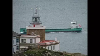 "ARKLOW BAY" passing CABO FISTERRA - FINISTERRE inbound CORCUBIÓN BAY. Galicia.  26-3-2.018