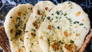 Garlic butter naan bread recipe/Indian flatbread recipe/homemade naan recipe