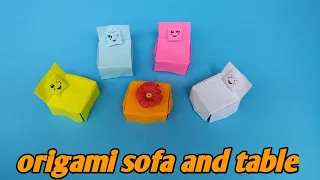 How to make paper sofa | DIY Miniature sofa / paper craft / origami sofa