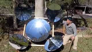 Parabolic Mirror Array Solar Powerhouse SPOTLIGHT FIRE