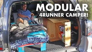 Amazing 4Runner Camper Build with TRANSFORMING Bed & Kitchen! (SUV Camping/Vanlife Tours)