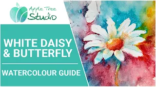 How to Paint a Watercolour White Daisy and Butterfly with Joanne Boon Thomas