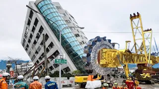 Amazing Dangerous Fastest Building Demolition Excavator Skill, Heavy Equipment Machines Working