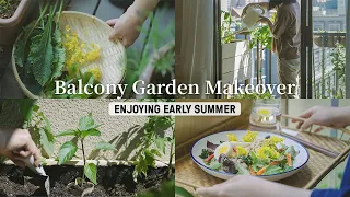 Small Balcony DIY Makeover｜Edible Container Garden｜Enjoy Early Summer