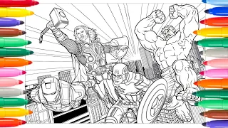 Marvel Cinematic Universe coloring pages /Iron Man/Thor/Captain America/Hulk.