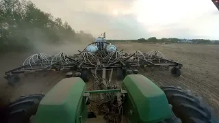 Seedmaster Seeding Canola Central Alberta #johndeere #bourgault #tractor