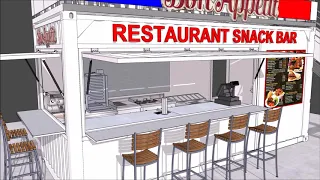 shipping container conversion restaurant / snack / bar / cafe