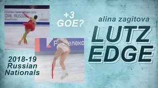 ALINA  ZAGITOVA (Алина  Загитова) LUTZ EDGE -- 2019 Russian Nationals