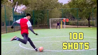 We took 100 Shots vs The World's Shortest Goalkeeper and Scored ___ Goals