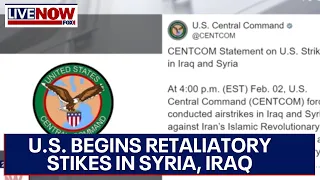 US retaliatory strikes in Syria and Iraq: 85+ targets hit, 125 munitions employed | LiveNOW from FOX