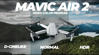 Mavic Air 2 Video Color Setting Comparison Normal vs D-Cinelike & HDR