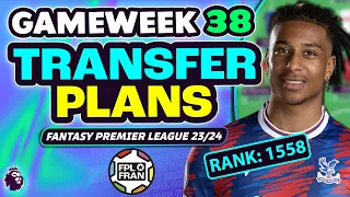 FPL GW38 MY TRANSFER PLANS! | RANK: 1558 | Fantasy Premier League 2023/24