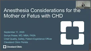Anesthesia Considerations for the Mother or Fetus with CHD