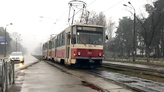 Поїздка на трамваях Татра-Юг-Т6Б5 №101+Т6B5SU №051 (СБО) марш.28/Trip on trams Tatra-Yug-T6B5+T6B5SU