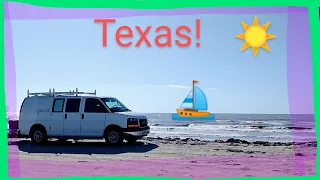 Free Beach Camping Texas! Van Life! ⛵☀️😀🚐👍