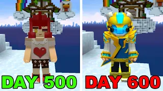 I Survived 600 Days in Bedwars As A Girl!