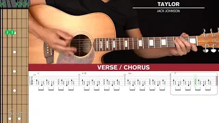 Taylor Guitar Cover Jack Johnson 🎸|Tabs + Chords|